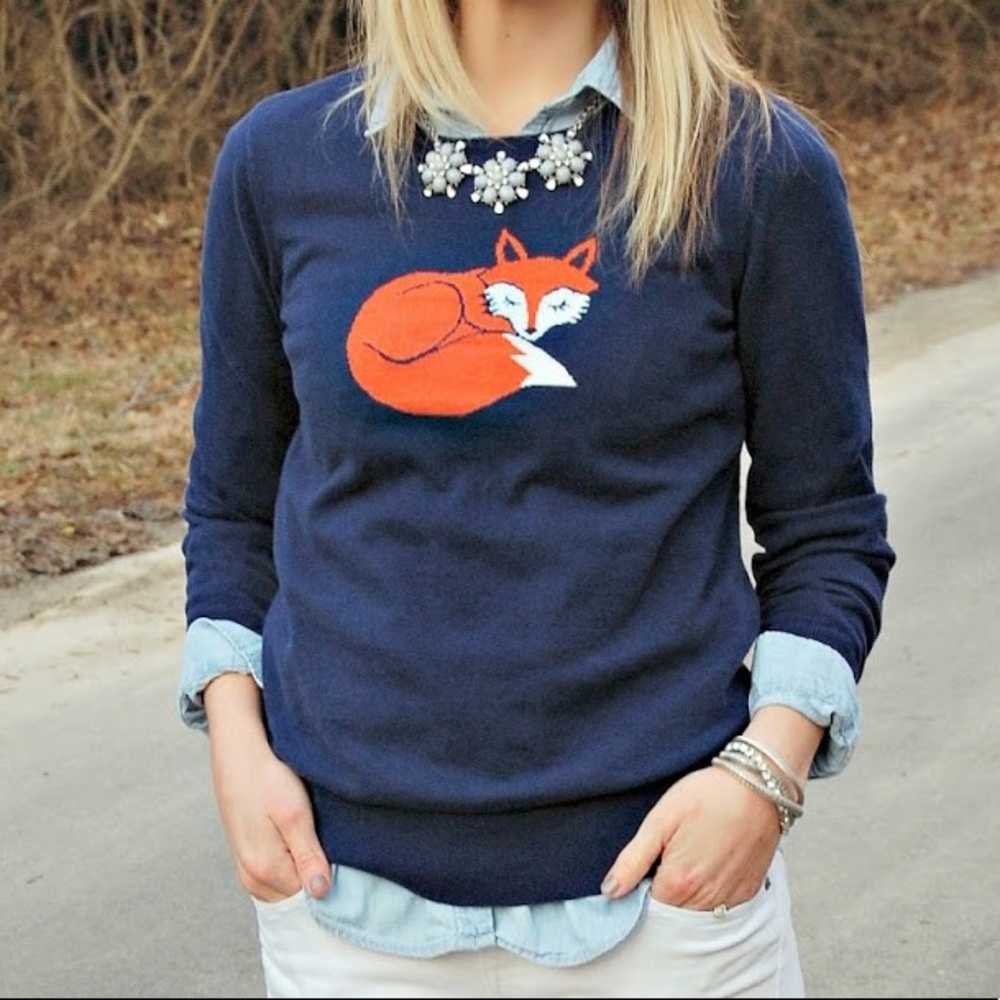 LOFT fox sweater